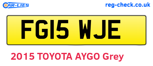 FG15WJE are the vehicle registration plates.