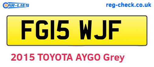 FG15WJF are the vehicle registration plates.