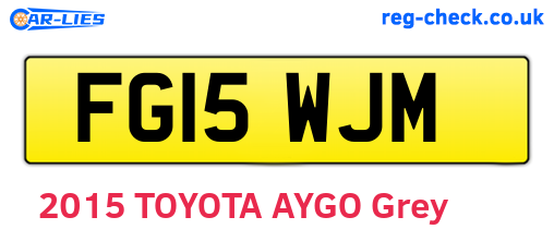 FG15WJM are the vehicle registration plates.