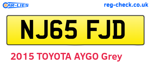 NJ65FJD are the vehicle registration plates.