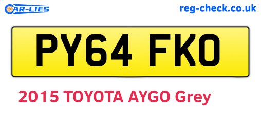 PY64FKO are the vehicle registration plates.