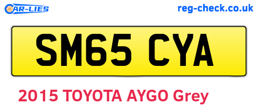 SM65CYA are the vehicle registration plates.