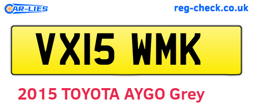 VX15WMK are the vehicle registration plates.