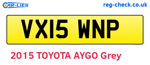 VX15WNP are the vehicle registration plates.