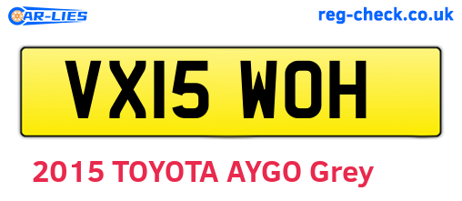 VX15WOH are the vehicle registration plates.