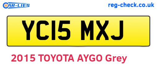 YC15MXJ are the vehicle registration plates.