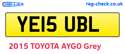 YE15UBL are the vehicle registration plates.