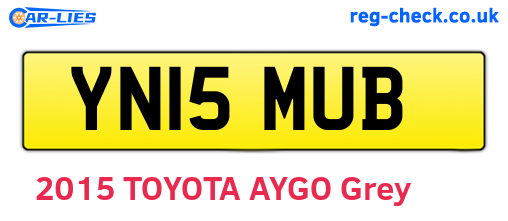 YN15MUB are the vehicle registration plates.