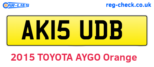 AK15UDB are the vehicle registration plates.