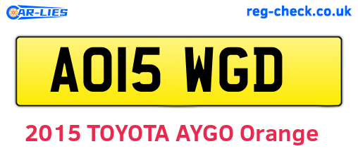 AO15WGD are the vehicle registration plates.