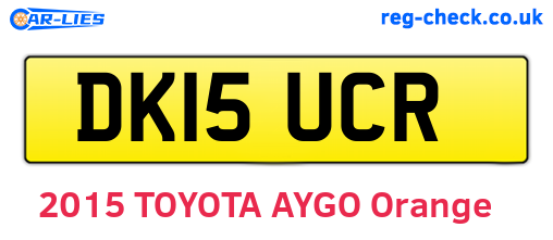 DK15UCR are the vehicle registration plates.