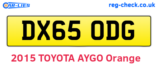 DX65ODG are the vehicle registration plates.