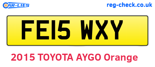 FE15WXY are the vehicle registration plates.