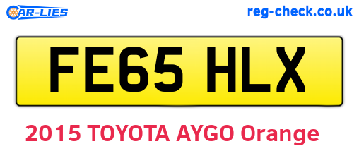 FE65HLX are the vehicle registration plates.