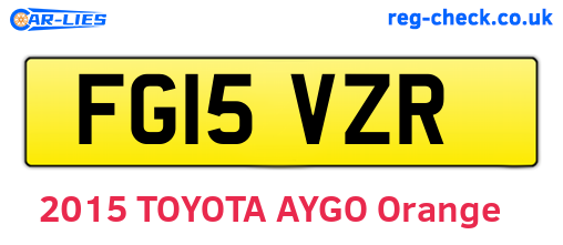 FG15VZR are the vehicle registration plates.