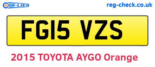 FG15VZS are the vehicle registration plates.