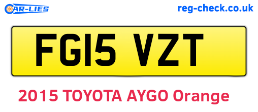 FG15VZT are the vehicle registration plates.