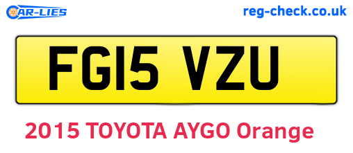 FG15VZU are the vehicle registration plates.