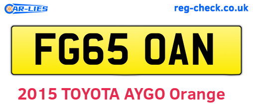 FG65OAN are the vehicle registration plates.