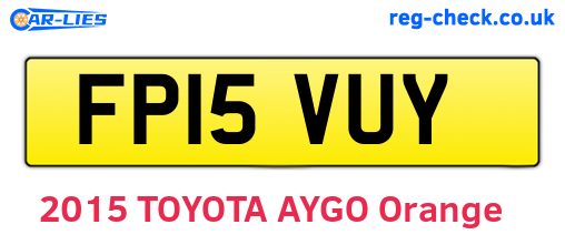FP15VUY are the vehicle registration plates.