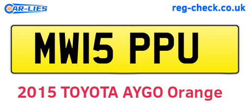 MW15PPU are the vehicle registration plates.