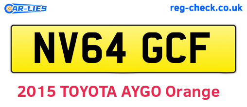 NV64GCF are the vehicle registration plates.