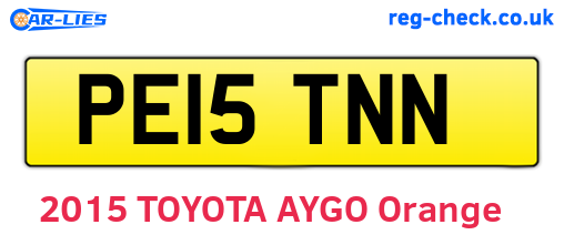PE15TNN are the vehicle registration plates.
