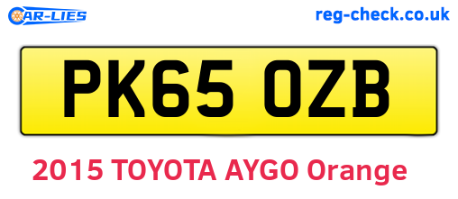 PK65OZB are the vehicle registration plates.