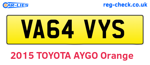 VA64VYS are the vehicle registration plates.