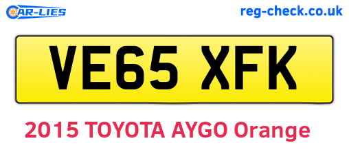 VE65XFK are the vehicle registration plates.