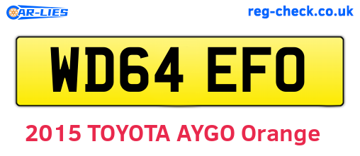 WD64EFO are the vehicle registration plates.