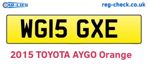 WG15GXE are the vehicle registration plates.