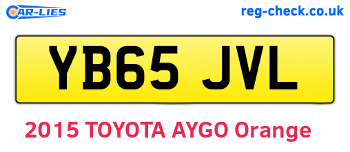 YB65JVL are the vehicle registration plates.
