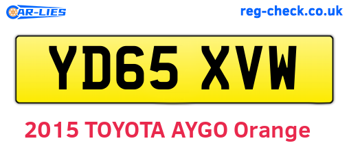 YD65XVW are the vehicle registration plates.
