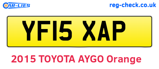 YF15XAP are the vehicle registration plates.