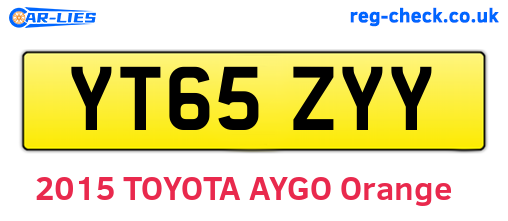 YT65ZYY are the vehicle registration plates.
