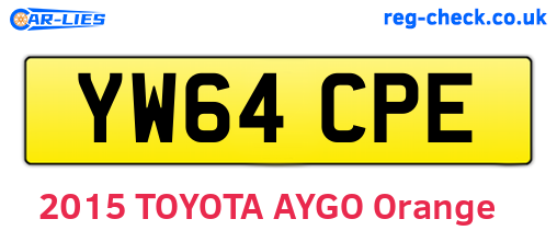 YW64CPE are the vehicle registration plates.