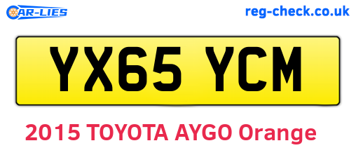 YX65YCM are the vehicle registration plates.