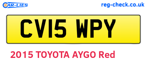 CV15WPY are the vehicle registration plates.