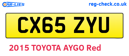 CX65ZYU are the vehicle registration plates.
