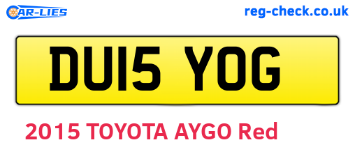 DU15YOG are the vehicle registration plates.