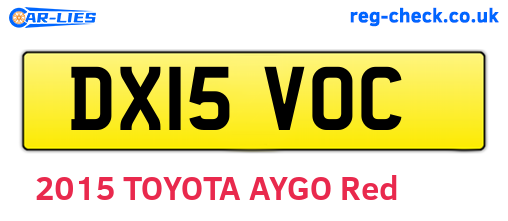 DX15VOC are the vehicle registration plates.