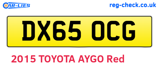 DX65OCG are the vehicle registration plates.