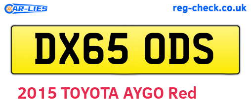DX65ODS are the vehicle registration plates.