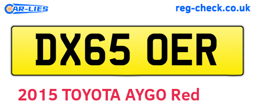 DX65OER are the vehicle registration plates.