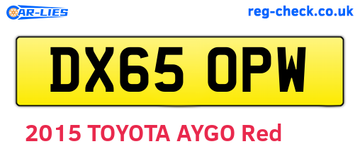 DX65OPW are the vehicle registration plates.