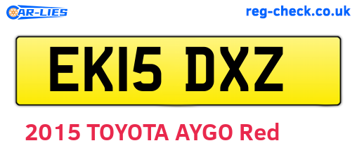 EK15DXZ are the vehicle registration plates.