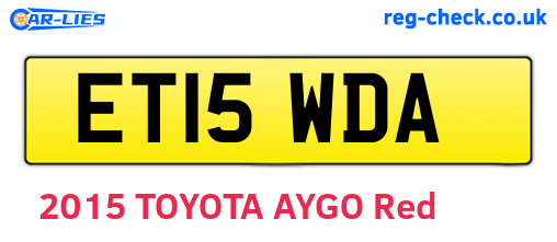 ET15WDA are the vehicle registration plates.