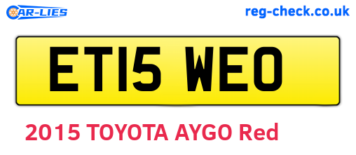ET15WEO are the vehicle registration plates.