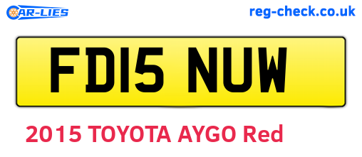 FD15NUW are the vehicle registration plates.